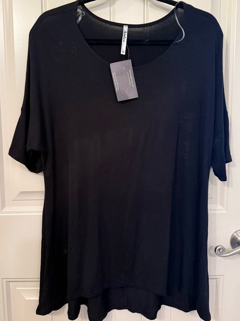 Black Short Sleeve Scoop Neck Tunic/Dress